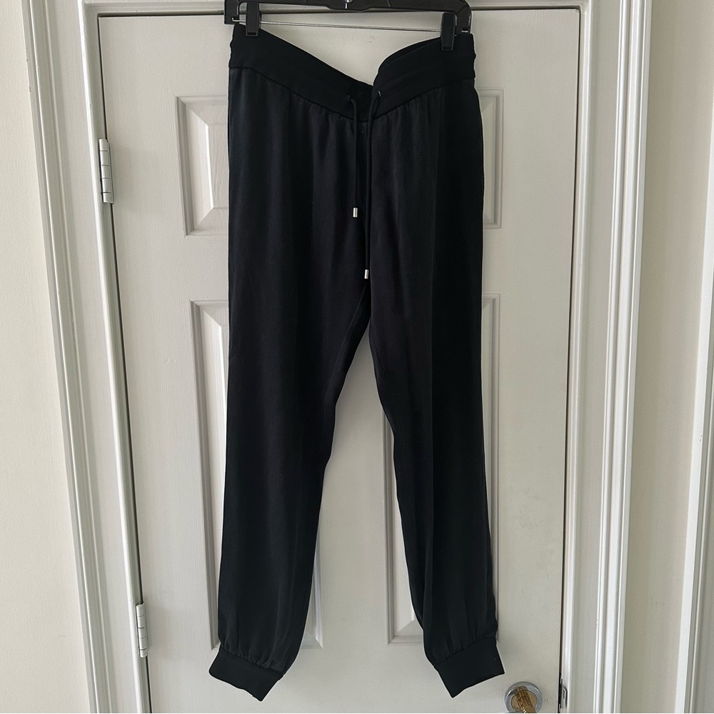 Dolce & Gabbana Silk Black Drawstring Joggers